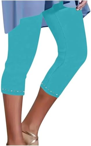 Capri Leggings for Women 2025 Summer Rhinestone Trim High Waisted Capri Yoga Pants Workout Comfy Compression Joggers Capri Leggings for Women 2025 Summer Rhinestone Trim High Waisted Capri Yoga Pants Workout Comfy Compression Joggers