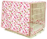 Pink and Green Polka Dot Dog Crate Set (Medium)