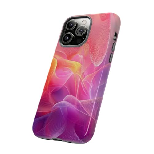 Coque iPhone 14 Pro Max violette rigide brillante étui design abstrait unique