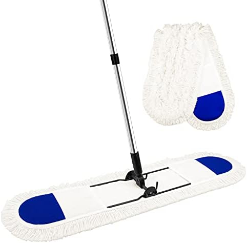 33" Professional Commercial Dust Mop for Floor Cleaning, Strong Floor Duster Mop with 60" Handle Suit for Hotel Gym Household Cleaning Supplies Hardwood, Tiles, Floor