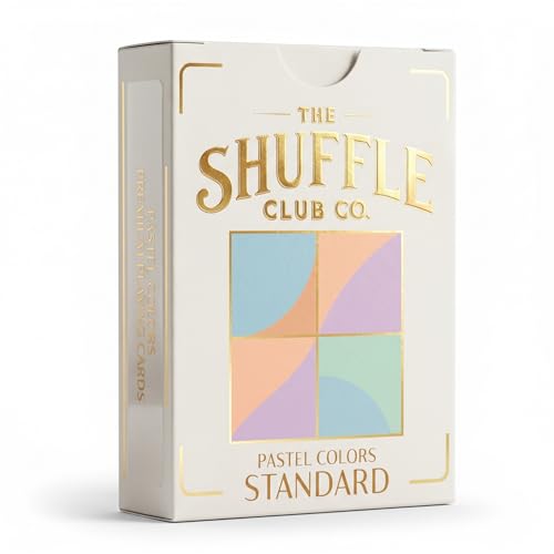 Shuffle Club Co Pastel Playing Cards (Single Deck) Modern Soft-Color Aesthetic Deck | 310GSM Italian Linen Black-Core Poker Cards 54 + Game Guide for Her