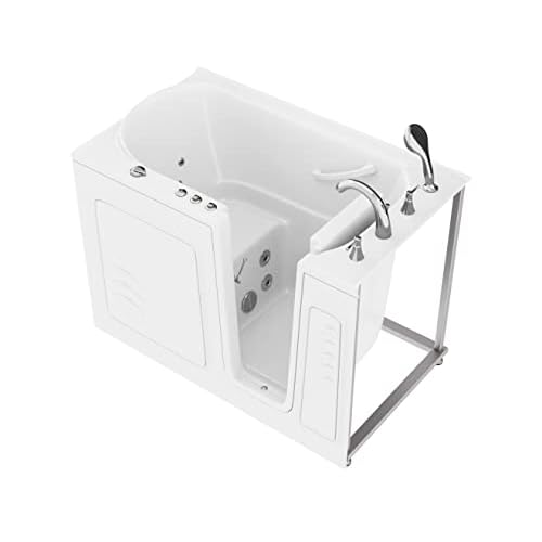 ANZZI Walk In Tub, 30 X 53 In, Right Drain, Air & Whirlpool Jets, 110v