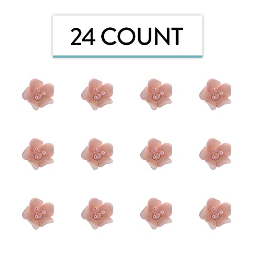 Global Sugar Art Blossom Sugar Cake Flowers With Pearl Stamens, Pink Unwired, 24 Count By Chef Alan Tetreault #TOP1