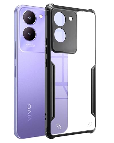 Image of SPAZY CASE Vivo Y28s 5G Back Cover | Transparent Crystal Clear Hard PC Back Case with TPU Bumper, Drop Protection Case for Vivo Y28s 5G