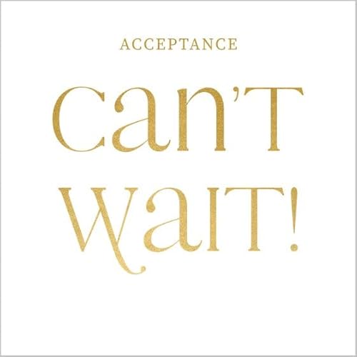 Abacus Cards Wedding/Christening Acceptance Card - 'Can't Wait!' with Gold Foil Lettering - Eco-Friendly and Recyclable - Made in England