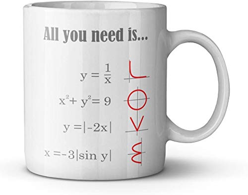 INGING Smart Design Math Style LOVE Pattern All you need is LOVE Ceramic Coffee White Mug (11 Ounce) Tea Cup - Best Gift For Birthday,Christmas And New Year by Romantic Coffee Cups/Mugs