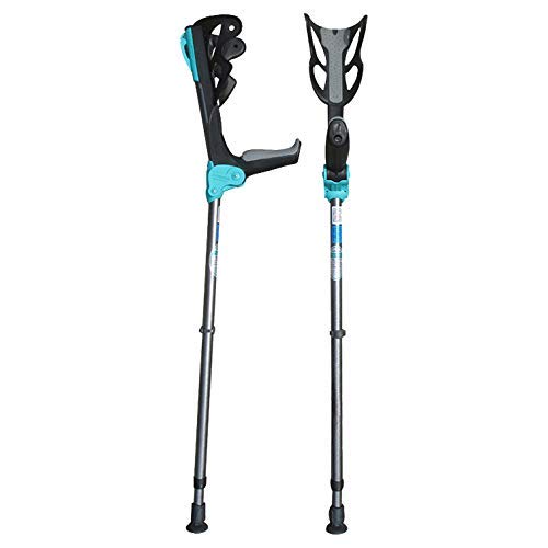 MIAO Muletas de antebrazo, muleta ergonómica más Ligera con Amortiguador Integrado, topes de Altura Ajustable, para Adultos estándar y Altos, suspensión, 1 Pieza