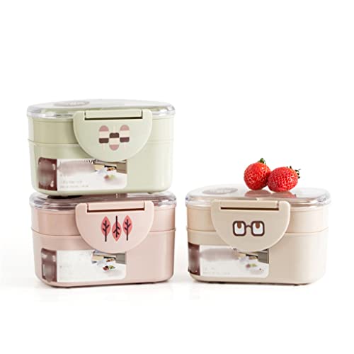 ZLJSHZS Doppelschichtige Mikrowelle, tragbare Obstaufbewahrung, Büroangestellte, tragbare Küchenutensilien