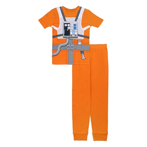 STAR WARS Boys 2-Piece Snug-fit Cotton Pajama Set Soft & Cute for Kids FIGHTER PILOT LUKE 6