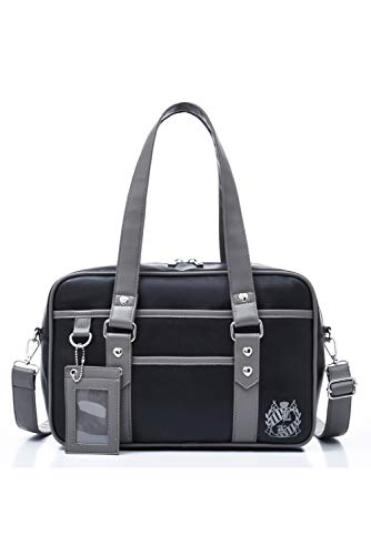 Japanische Handtasche Schultasche PU Leder Duffle Bag High School Studenten Ita Bag JK Uniform Tasche, Schwarz , Einheitsgröße Cover