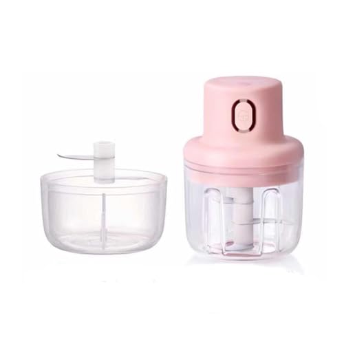 Mini picador de ajo eléctrico con 2 tazas, procesador eléctrico inalámbrico de alimentos con carga USB, mini picador de verduras para verduras pequeñas, cebolla, tomate, pimiento, hierbas