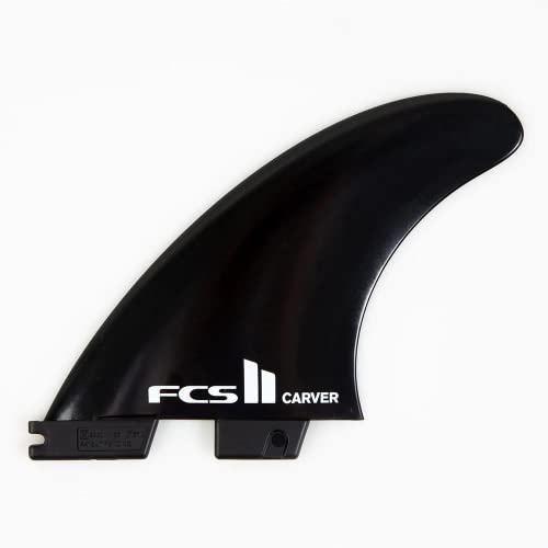 FCS II Carver Glass Flex Tri Fins - Carving Performance Thruster Fin Set for Powerful, Drawn-Out Turn (Large)