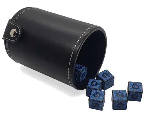 Dados de 16mm con cubilete de fieltro negro para dados de diseño de números 1-6
