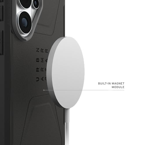 Image of Urban Armor Gear UAG Designed for Galaxy S26 Ultra 5G Case, Civilian - Compatible with Magnetic Charging Anti-Slip Rugged Military Drop Tested Protective Cover - Black