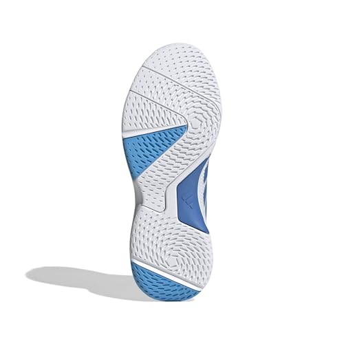 Adidas Uomo Ligra 8 Mens Indoor Shoes, Ftwr White/Ray Blue/Lucid Aquamarine, 42 2/3 Eu - 7