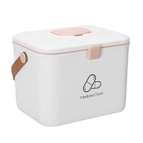 IXMLDAXD Erste-Hilfe-Paket, Erste-Hilfe-Kasten, Erste-Hilfe-Set, medizinischer Behälter, medizinische Aufbewahrungsbox, Truhe, Mülleimer, Handtrage-Aufbewahrungskoffer(White,Click to Select Medium)