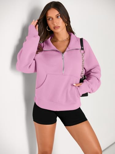 Image of AUTOMET Womens Sweatshirts Half Zip Cropped Pullover Fleece Quarter Zipper Hoodies 2026 Fall Fashion Outfits Clothes