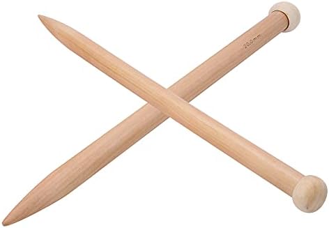 Saluaqui 15mm Knitting 25mm Knitting Need 15mm Wooden Crochet Hook Set for Hand Weaving Scarf Sweater Blanket Lightweight and Tool (#12) — view 7