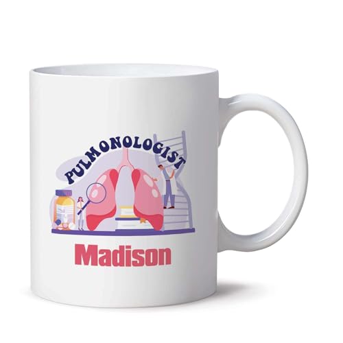 Custom Name Tea Cup For Pulmonologist, Pulmonologist White Ceramic Mug 11oz 15oz, Personalized Ideal Gift For Those In The Pulmonary Field, Customized Pulmonologist Mug For Men Women