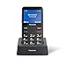 Panasonic KX-TU155EXBN 2G Essentials Handy für Senioren (Ladestation, SOS-Notfalltaste, Prioritätsanruf, Großtastentelefon, hörgerätekompatibel, Bluetooth, UKW-Radio, Kamera) Schwarz