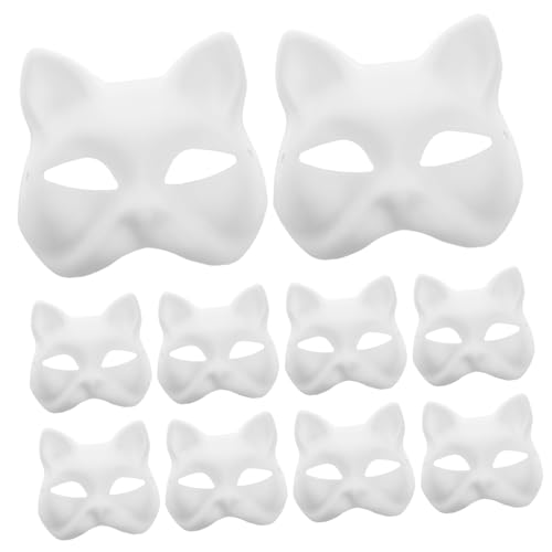 Masques de chat vierges à peindre pour activité manuelle anniversaire