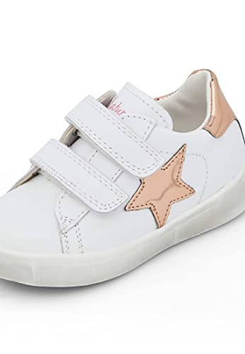 Sneaker avec empiècement étoile miroitant et scratchs faciles