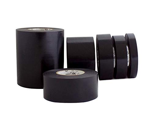 Ggr Supplies T.r.u. El7566-Aw Professional Grade Rubber Black Pvc Electrical Tape, Rated Up To 600 Volts And 176 F - Ul/Csa/Ce Listed Synthetic: 2 In. X 66 Ft. (8 Mil) #TOP3