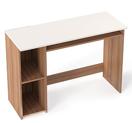 Image of MAMTA DECORATION Engineered Wood Writing Study Table with Storage Wooden Computer Tables Office Desk for Home (White Finish)