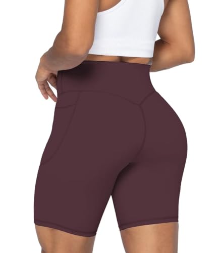Image of Sunzel No Front Seam Biker Shorts for Women with Pockets, Yoga Workout Gym Bike Shorts with Tummy Control | 3, 5 Or 8-Inch Inseam, High Waisted, No Front Seam, Side Pockets, Buttery Soft, Compression Fit, Squat Proof, Tummy Control