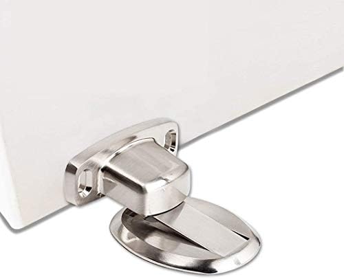 PHOEWON Strong Magnetic Door Stopper Metal Door Stop Heavy Duty Door Catch with 3M Self Adhesive Conceal Screws Floor Mounted