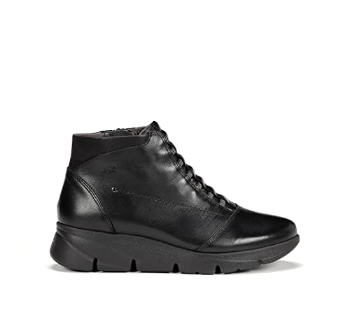 Fluchos Para Mujer. F1358 Botines De Piel Bona F1358 Negro (38), Plano, 1 A 3Cm, Cordones, Casual - 8