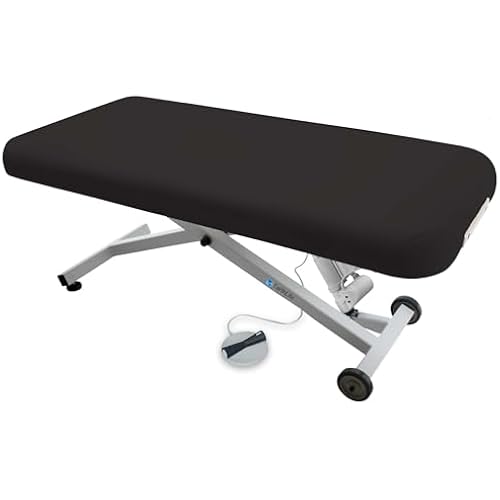 EarthLite Ellora Electric Lift Massage Table, Flat Table Top, Made in USA, 30" x 73, Black