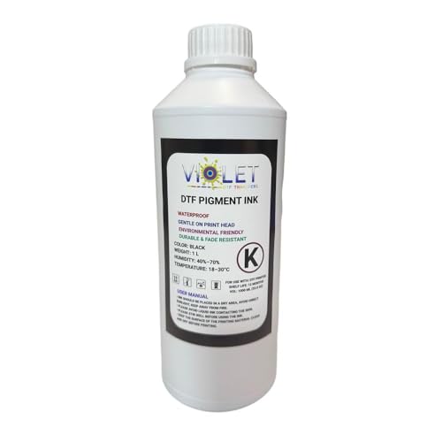 Black DTF Ink 1000ml – Premium Pigment Transfer Ink for PET Film – Refill for Ep-Son I3200-A1, 1600-A1, L1800, TX800 & All Professional DTF Printers – Vibrant, Wash-Resistant, Anti-Clog Formula