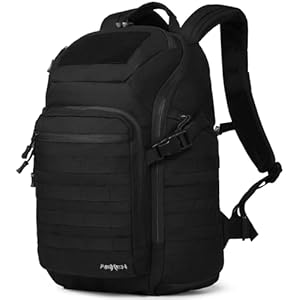 32L Tactical Backpack - MOLLE Everyday Carry with Suspended 17" Laptop Compartment for Work, Travel and Emergency (Black)