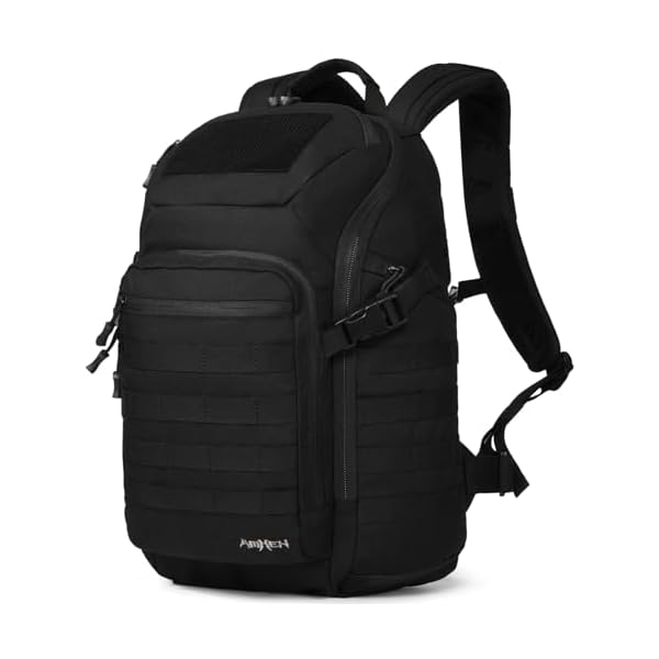 32L Tactical Backpack - MOLLE Everyday Carry with Suspended 17" Laptop Compartment for Work, Travel and Emergency (Black)