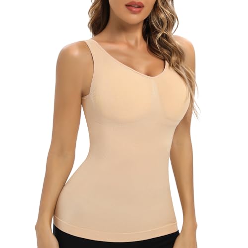 Zeecaro Women's Shapewear Cami with Built in Bra bodysuit shapewear tummy control Padded Compression tank tops