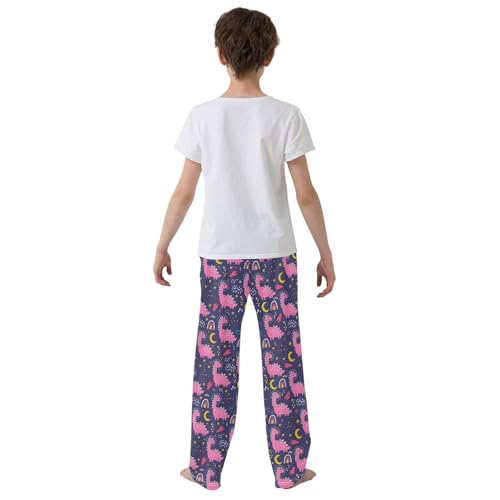ZZXXB Astronaut Dinosaur Rocket Boys Long Pants Soft Trousers Elastic Waist Kids Lounge Bottoms with Pockets S-XL3