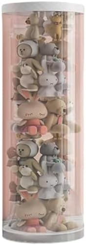 ぬいぐるみ収納 ケース バケツ 陳列棚 陳列ケース 透明 大容量 120cm 150cm 透明円柱ケース 丸い収納桶 ぬいぐるみ 抱き枕 おもちゃ ランプバンドなし (直径26cm*90cm,ホワイト)