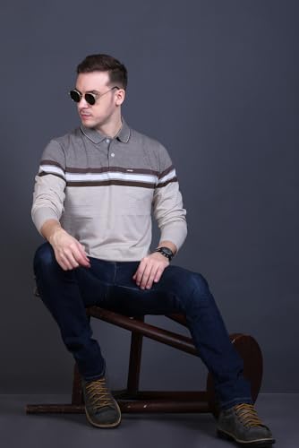 Image of Full Sleeve Polo T Shirt for Men Cotton with Pocket and Collar - Regular Fit Tshirt