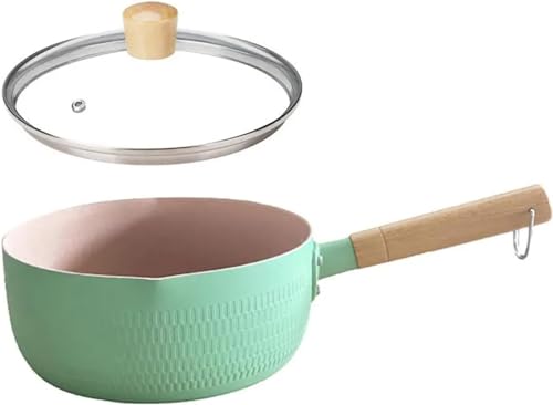 Sartén de leche de acero inoxidable con mango de madera para fideos 2