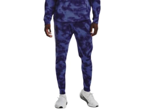 Under Armour Calça jogger masculina Rival Terry, Sonar azul-pervinca profunda - preto, GG
