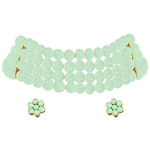 Image of Peora Traditional Maharani Haar Necklace with Earrings Bridal Jewellery Set Gift for Women