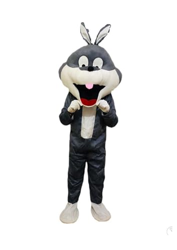 Image of Bookmycostume Buy Bugs Bunny - Grey Cartoon Mascot Costume For Theme Birthday Party & Events | Adults | Full Size Adults - Fleece