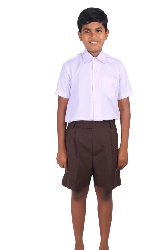 Image of AMBIKA STORES & READYMADES School Uniform - Pant for Boys, Cotton Shorts, Elastic Waist Half Pants, Regular Fit Sports Shorts