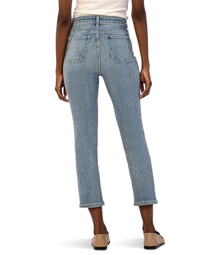 KUT from the Kloth Women's Elizabeth High-Rise Crop Straight Legs Regular Hem in Supported3