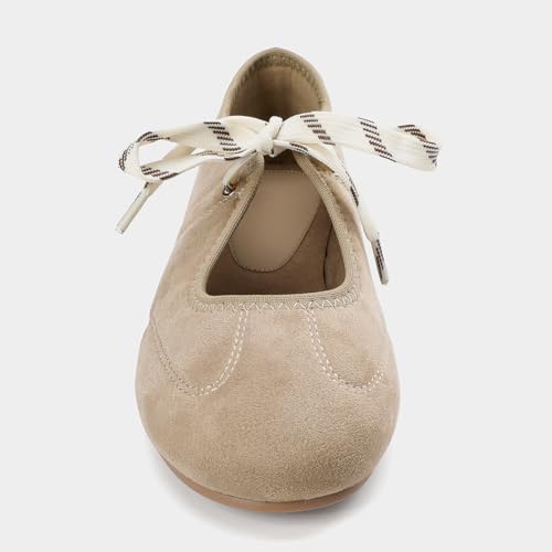 Women Ballet Flats Shoes with Bow, Round Toe with Cross Straps Casual Mary Jane Shoes3