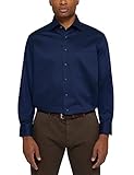 eterna Comfort Fit Hemd Langarm New Kent Kragen Muster dunkelblau Größe 42