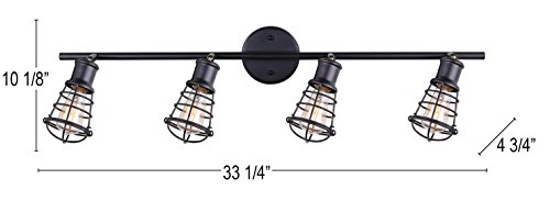 CANARM-LTD-IT611A04GPH-Otto-4-Light-Track-Rail-Graphite-with-Metal-Cage-Shades CANARM LTD IT611A04GPH Otto 4 Light Track Rail Graphite with Metal Cage Shades