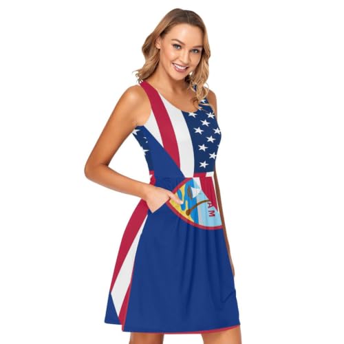 Robe de plage sans manches Guam États-Unis fluide anti-chaleur