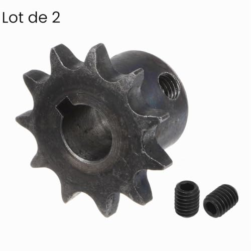 QUARKZMAN 2Pcs Pignon de Chaîne à Rouleaux Iso/Din 06B-1 Type B Ø12mm Acier – vue 3